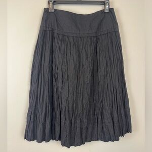 Vintage Black Cotton Metallic Gathered at Hip Yoke Skirt Y2K Size S